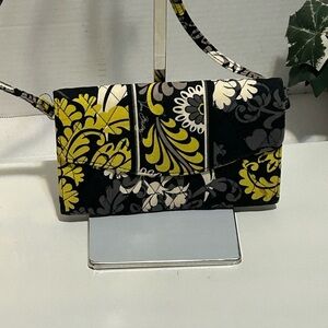 Stylish Black and Yellow Floral Women's Bag